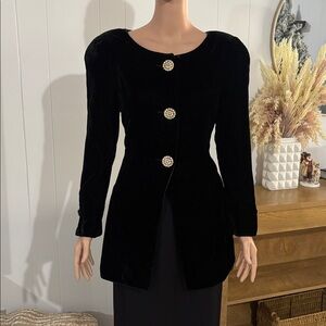 80’s Raul Blanco Black Velvet Women's Cocktail Evening Jacket Size 4